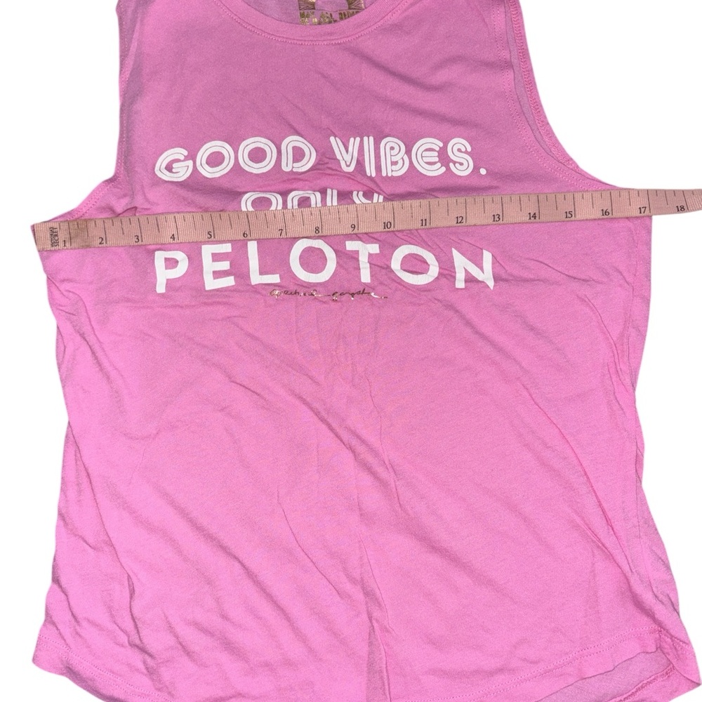 Spiritual Gangster Peloton Vibrant Pink Good Vibes Only Muscle Tee Size Small - Picture 4 of 7